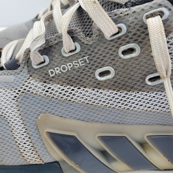adidas Dropset Shoes Men 11 Trainer Gray White Three Stripe Athletic Sneaker - Picture 2 of 16